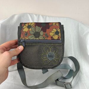 Haiku Sharon Eisenhauer Brown and yellow floral crossbody bag